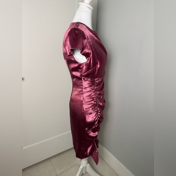 Cinq A Sept Natalia Ruched Hammered-Satin Mini Dress/Size 6 - Picture 6 of 14